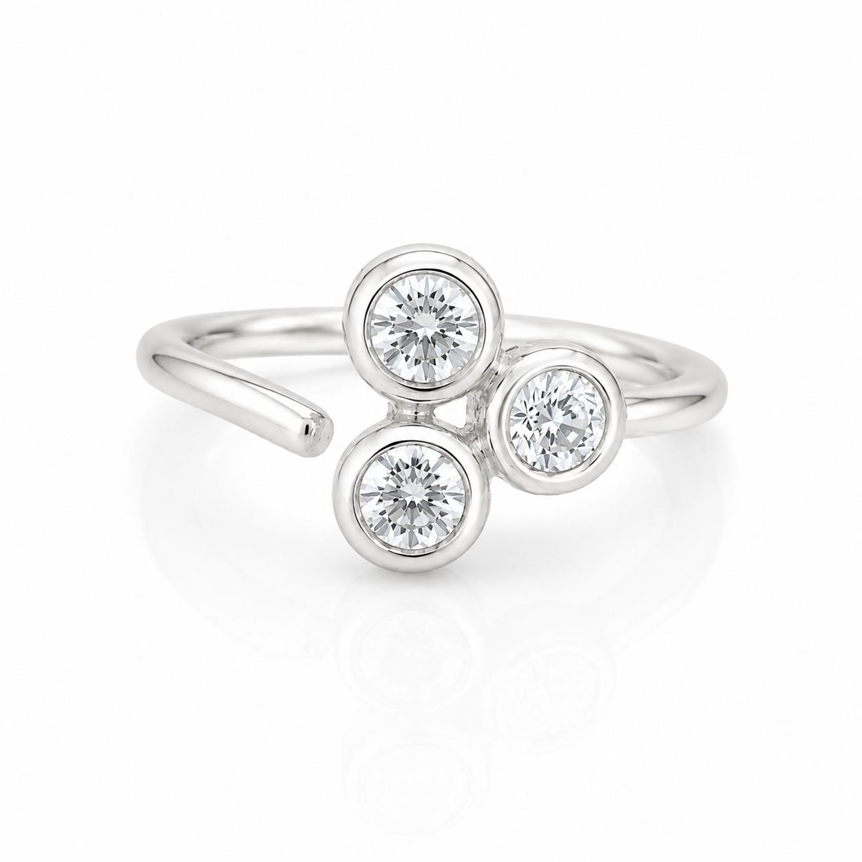 925 Sterling Silver Triple Sparkle Open Nose Pin